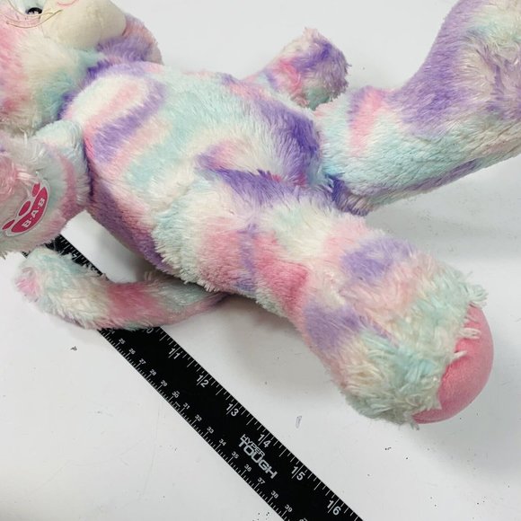 BAB Build A Bear Plush Pastel Swirl Tie-dye Kitty Cat Stuffed Meow Rainbow 16" - Picture 11 of 11
